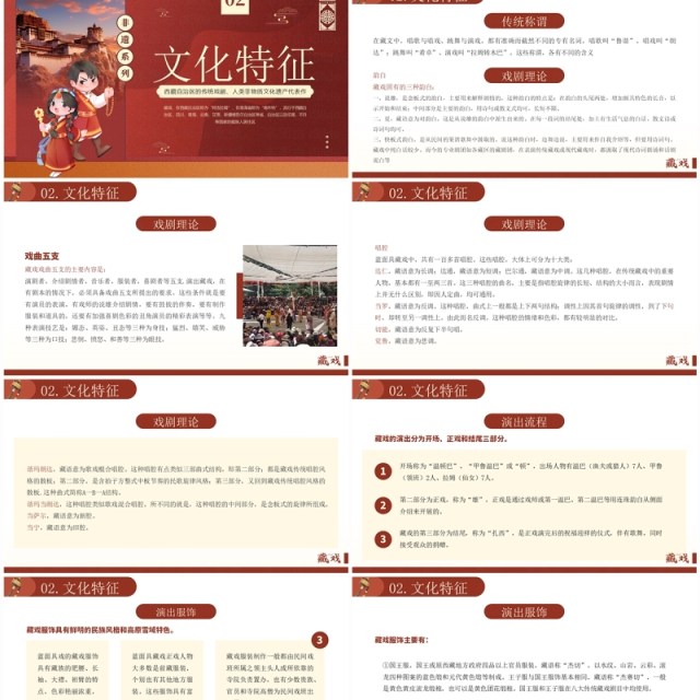 红色简约风非遗系列之藏戏介绍PPT模板 红色简约风非遗系列之藏戏介绍PPT模板