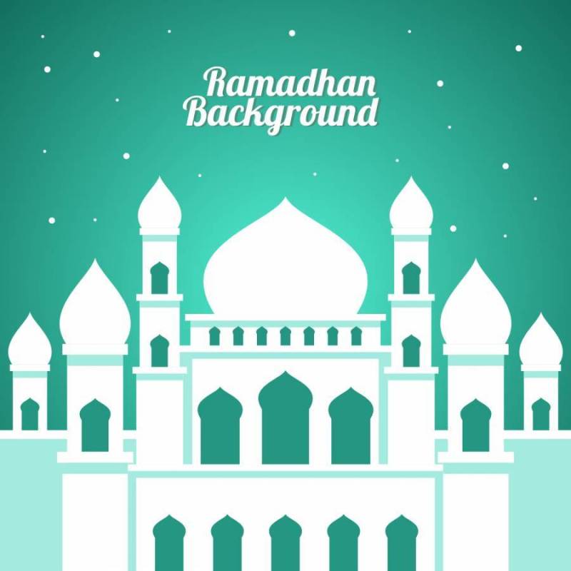 白色清真寺赖买丹月背景传染媒介