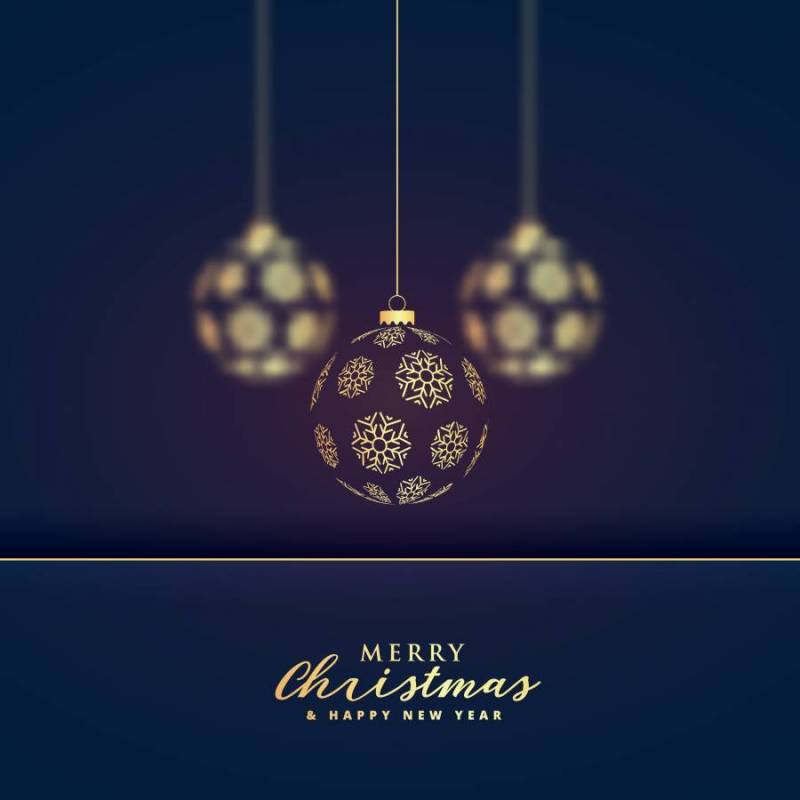 时尚挂金色圣诞球优质背景