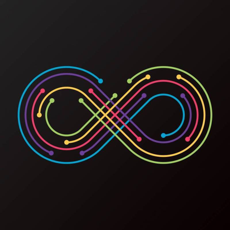 无限多彩线标志模板