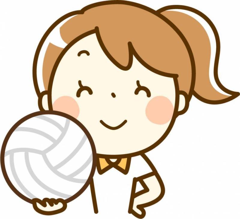 一个女孩与排球