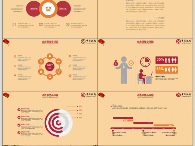 中国银行2018年工作计划PPT模板