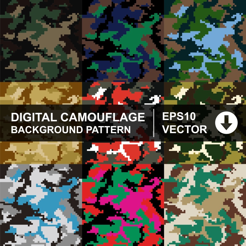 卡其色无缝图案伪装18