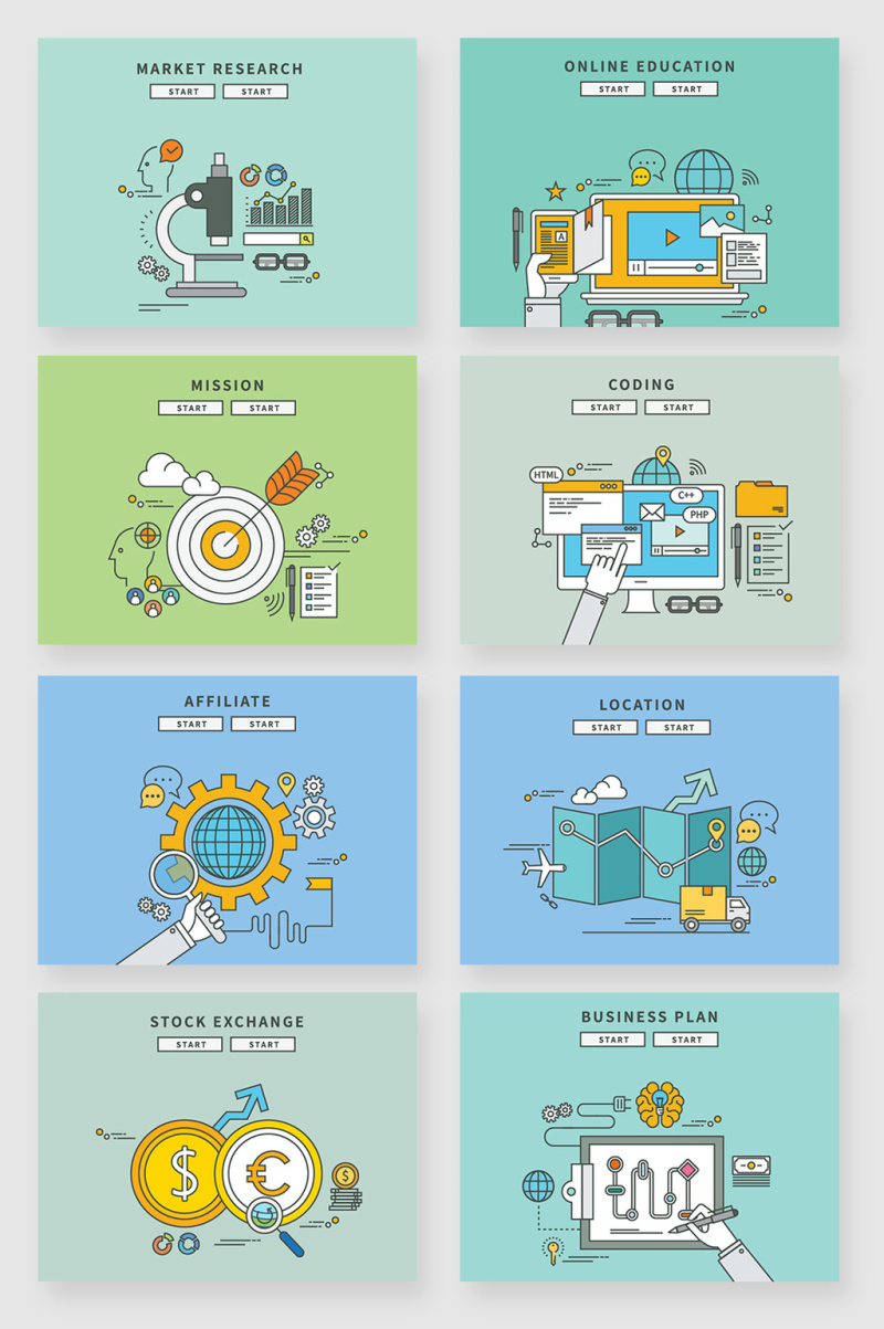互联网金融商务办公矢量图形素材