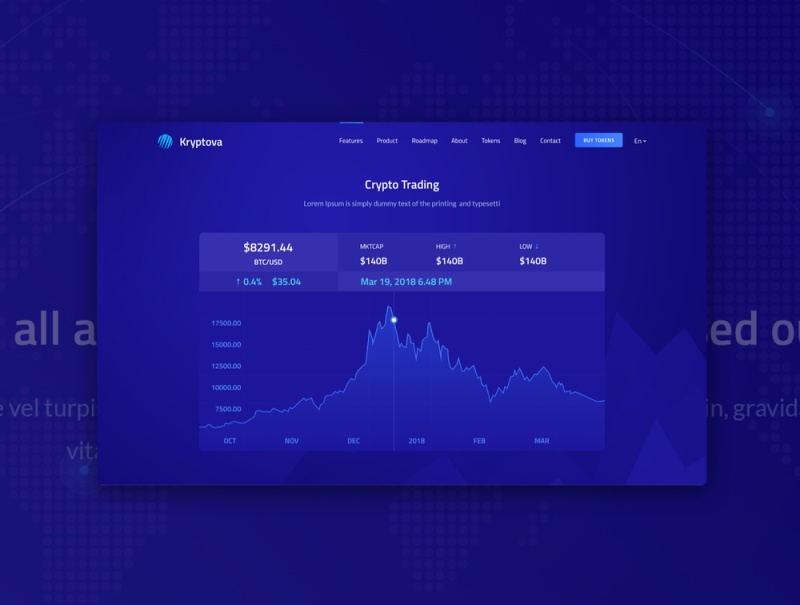 ICO登陆页面，ICO比特币和加密货币模板，Kryptova ICO登陆页面
