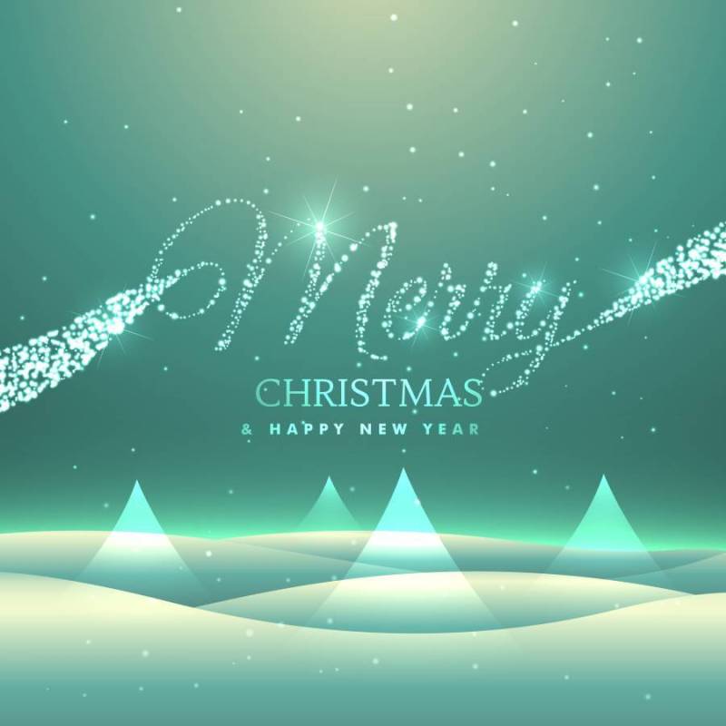 不可思议的快乐圣诞贺卡设计与多雪的背景