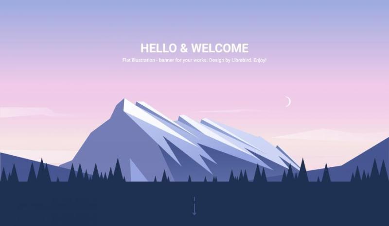 12款简约风景、场景插画、游戏剪影矢量素材