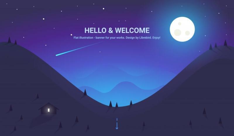 12款简约风景、场景插画、游戏剪影矢量素材