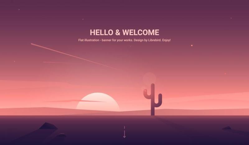 12款简约风景、场景插画、游戏剪影矢量素材