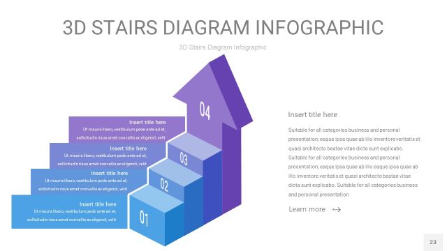 渐变紫蓝色3D阶梯PPT图表23