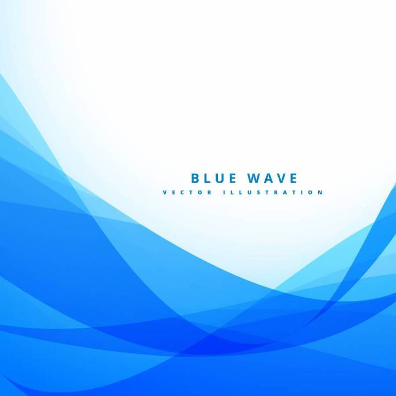 干净的蓝色波浪背景设计插图