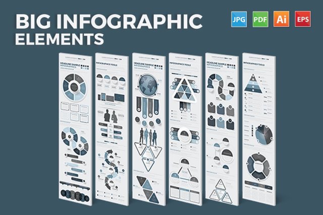 大信息图表元素设计矢量素材Big Infographics Elements Design 大信息图表元素设计矢量素材Big Infographics Elements Design