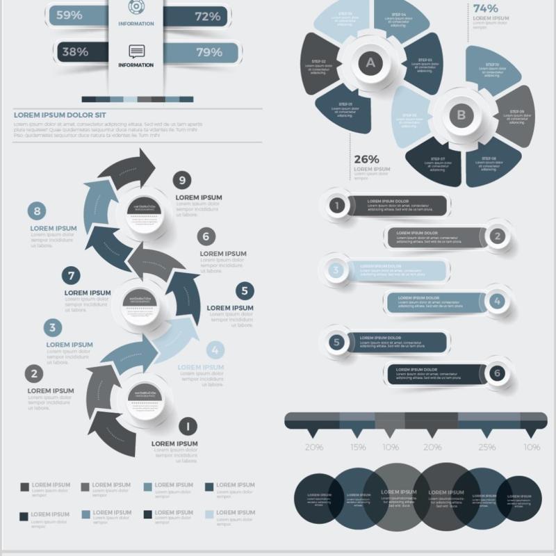 大信息图表元素设计矢量素材Big Infographics Elements Design