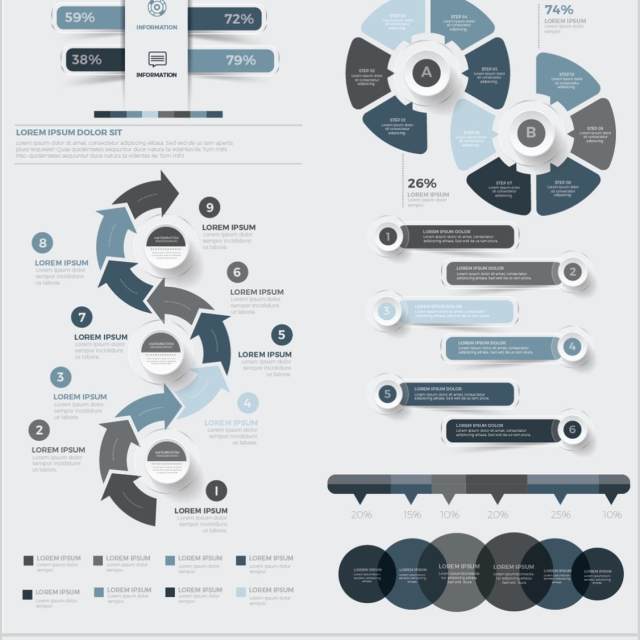 大信息图表元素设计矢量素材Big Infographics Elements Design 大信息图表元素设计矢量素材Big Infographics Elements Design