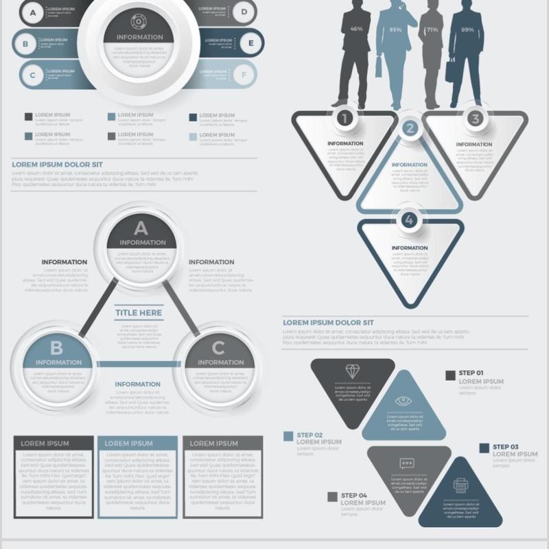 大信息图表元素设计矢量素材Big Infographics Elements Design