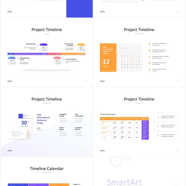 蓝色项目产品信息图表数据分析PPT模板素材Impress Bright Anmt