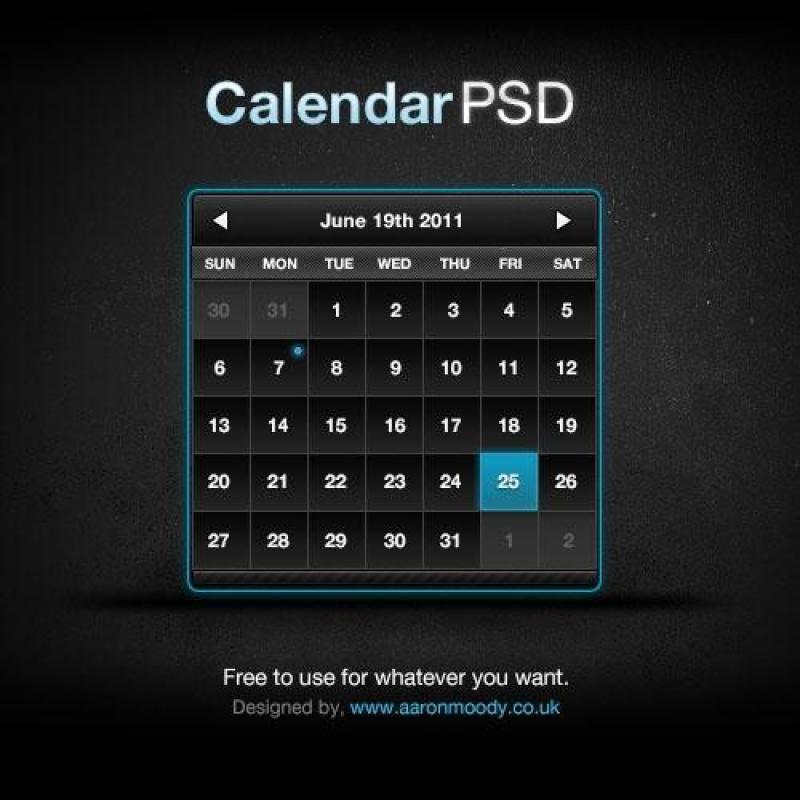 Calendar in PSD