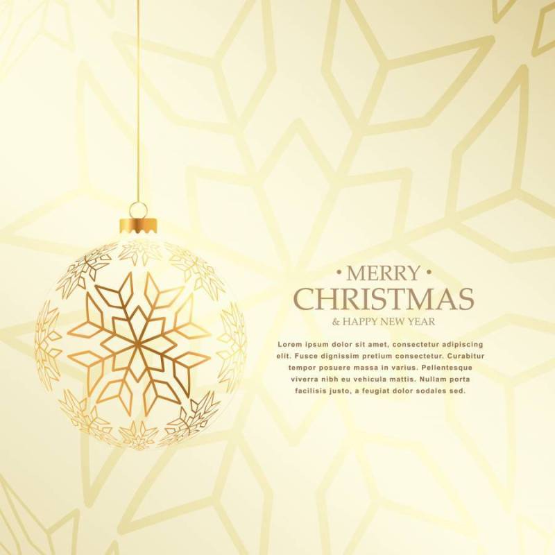 优雅的圣诞背景与悬挂金球制成