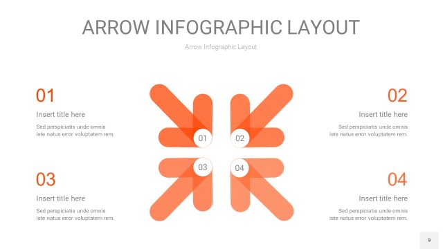 橘红色箭头PPT信息图表9