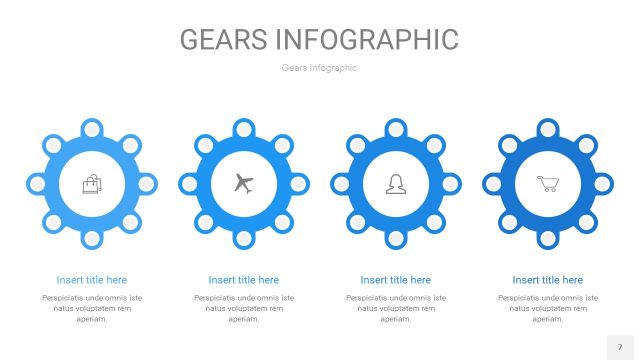 天蓝色齿轮PPT信息图7