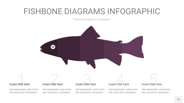 深紫色鱼骨PPT信息图表10