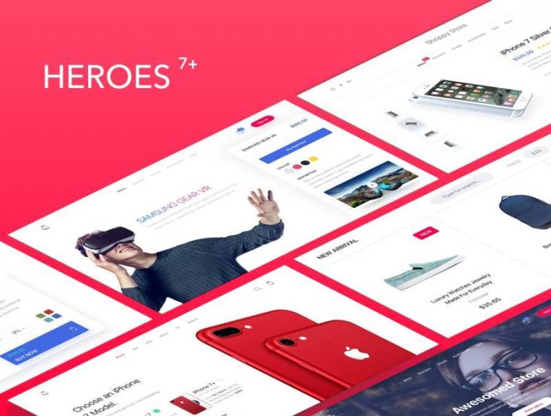 电子商务Sketch UI桌面UI工具包，Shoppy电子商务UI工具包