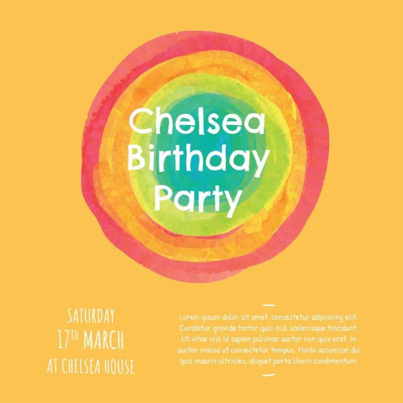 彩虹水彩问候矢量