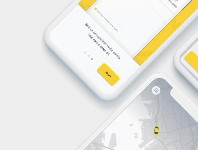 高品质的模板设计草图及的Adobe XD出租车移动应用程序，Cabbo  - 出租车UI套件移动应用
