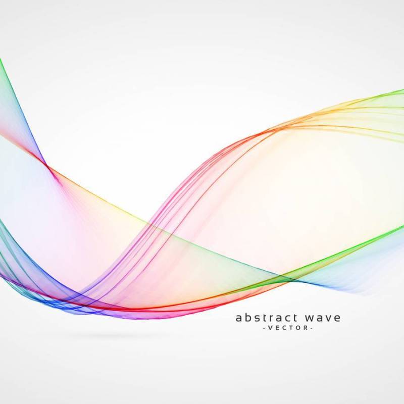 优雅的彩虹色抽象波矢量背景