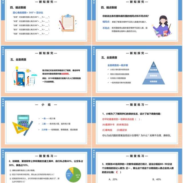 部编版七年级数学下册统计调查课件PPT模板 部编版七年级数学下册统计调查课件PPT模板