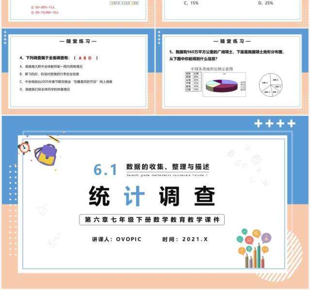 部编版七年级数学下册统计调查课件PPT模板 部编版七年级数学下册统计调查课件PPT模板