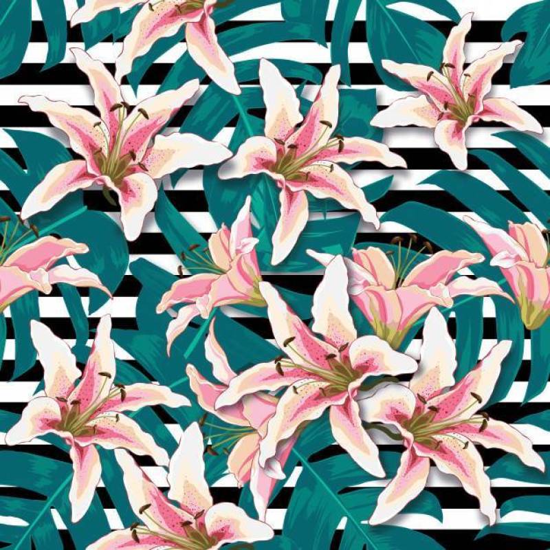 Seamless pattern Hibiscus flowers