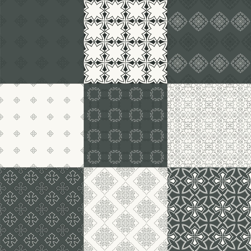 优雅的几何无缝图案集合16