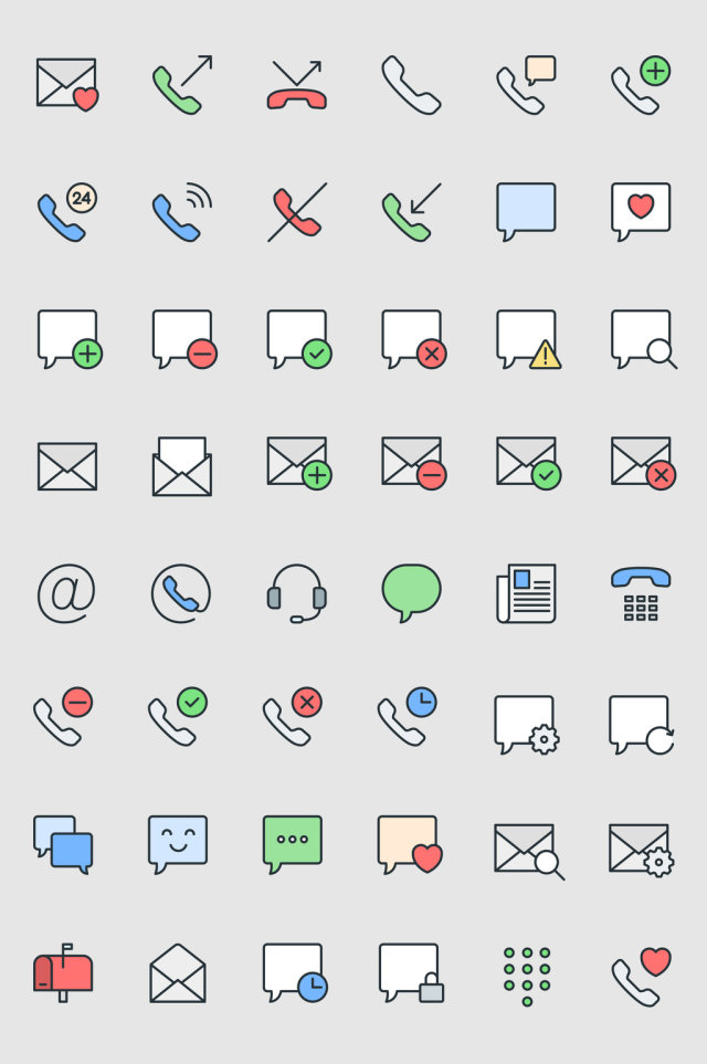互联网邮箱客服语音网页图标UI素材