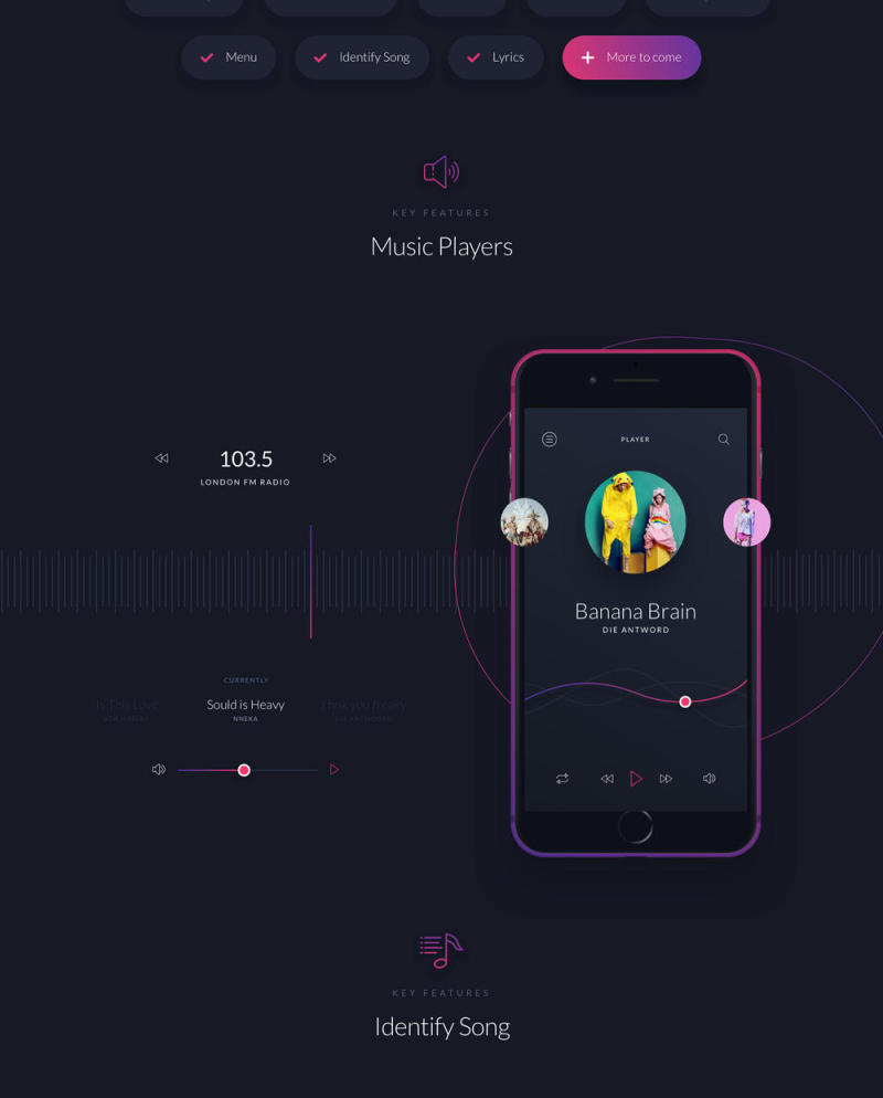 30+音乐应用程序界面UI iOS工具包sketch源文件格式打包下载