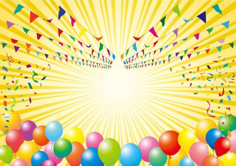 加兰旗帜运动天气球五彩纸屑气球装饰