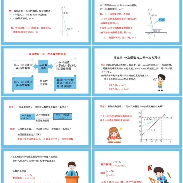 部编版八年级数学下册一次函数与方程不等式课件PPT模板