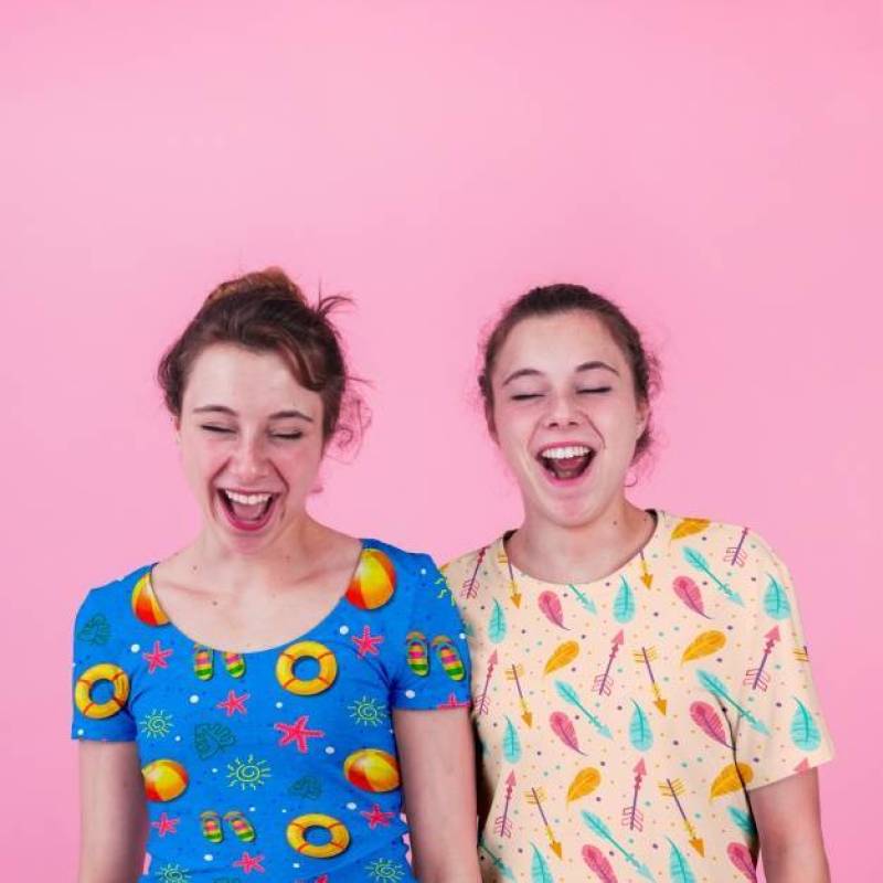 Shirt mockup with young girls