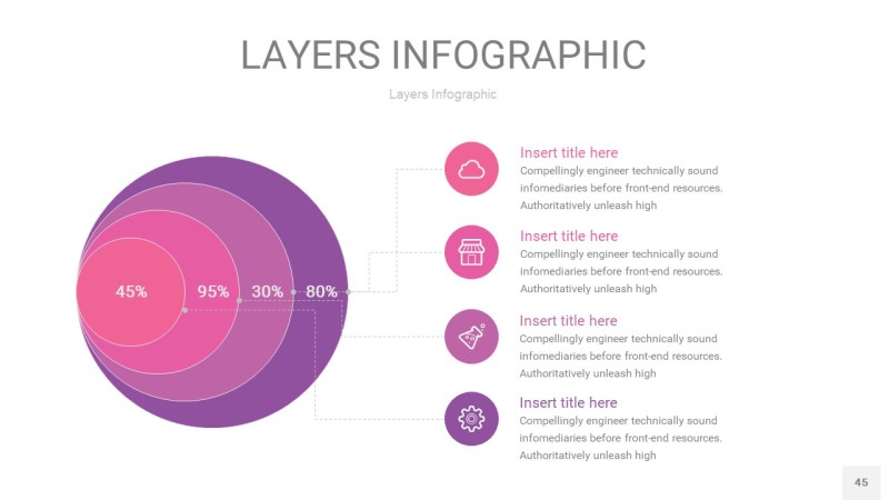 粉紫色3D分层PPT信息图45