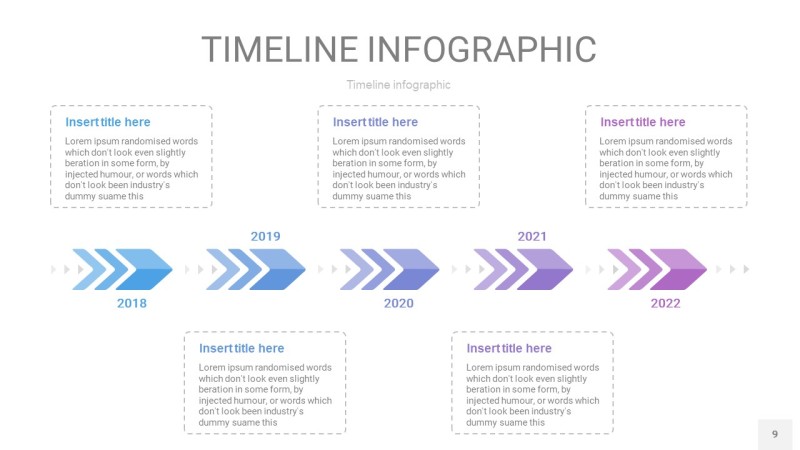 紫蓝色时间轴PPT信息图9