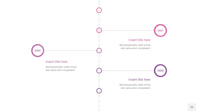 渐变粉色时间轴PPT信息图36