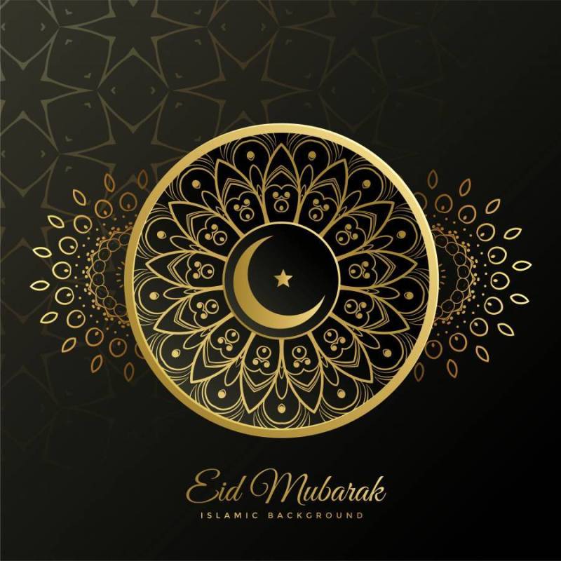 eid穆巴拉克装饰伊斯兰金色背景