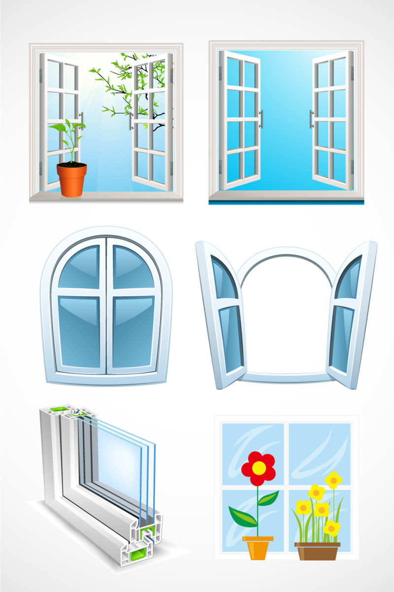 各式窗户矢量设计素材