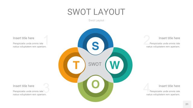 四色SWOT图表PPT21 四色SWOT图表PPT21