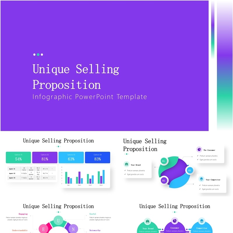 独特销售卖点信息图PPT模板Unique Selling Proposition Infographics