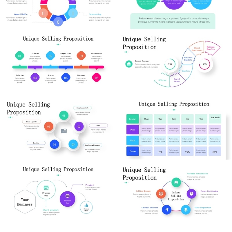 独特销售卖点信息图PPT模板Unique Selling Proposition Infographics