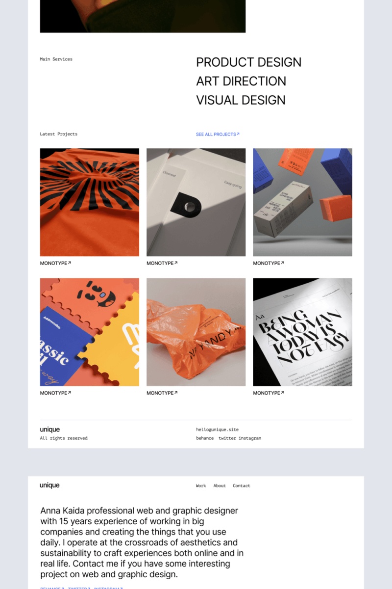 清洁和现代投资组合模板HTML5和素描，独特的 - 响应组合模板