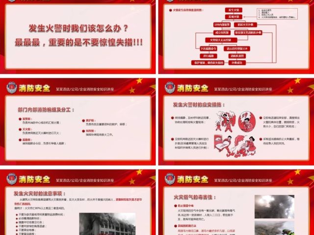 消防安全图片知识培训讲座ppt模板下载