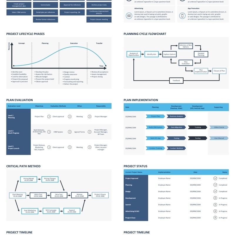 项目计划可插图PPT模板ProjectPlan_Blue