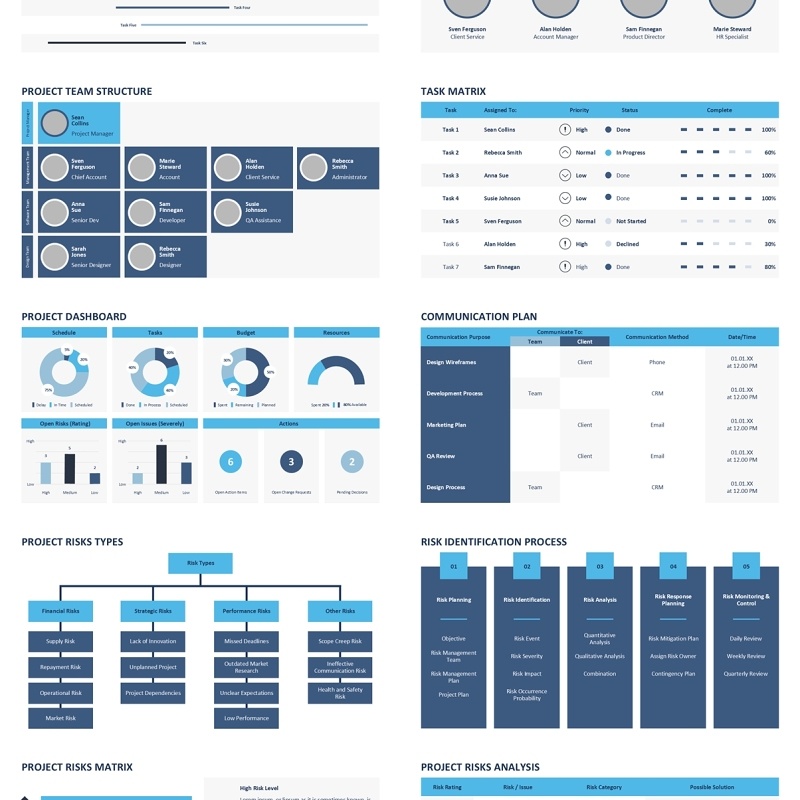 项目计划可插图PPT模板ProjectPlan_Blue